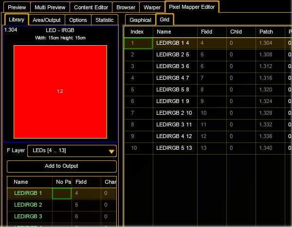 Pixel Mapper Editor - Grid View