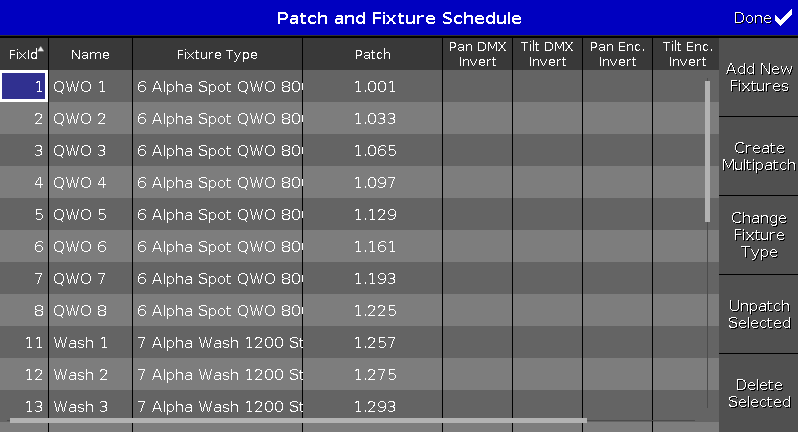 Create DMX fixture types, patches, and more from a Data Table