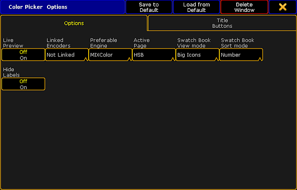 Using The Color Picker - grandMA2 User Manual - Help pages of MA Lighting  International GmbH