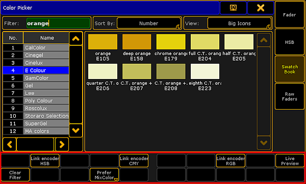 Using The Color Picker - grandMA2 User Manual - Help pages of MA Lighting  International GmbH