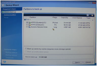 Backup location