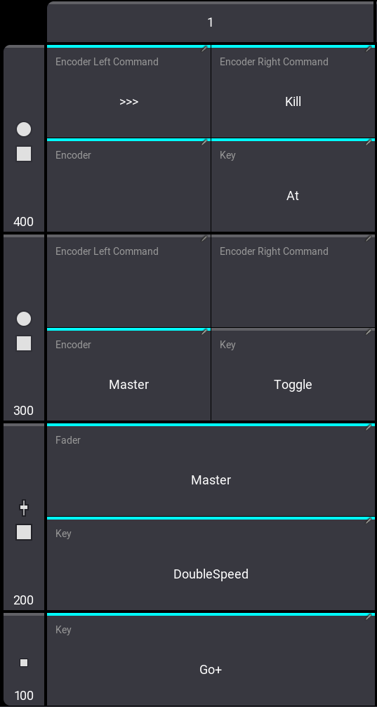 Key and Fader configurations