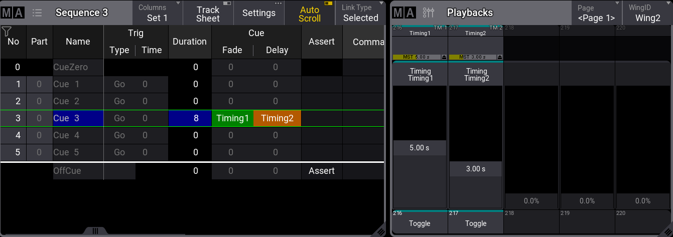 Example showing the Timing masters in use.