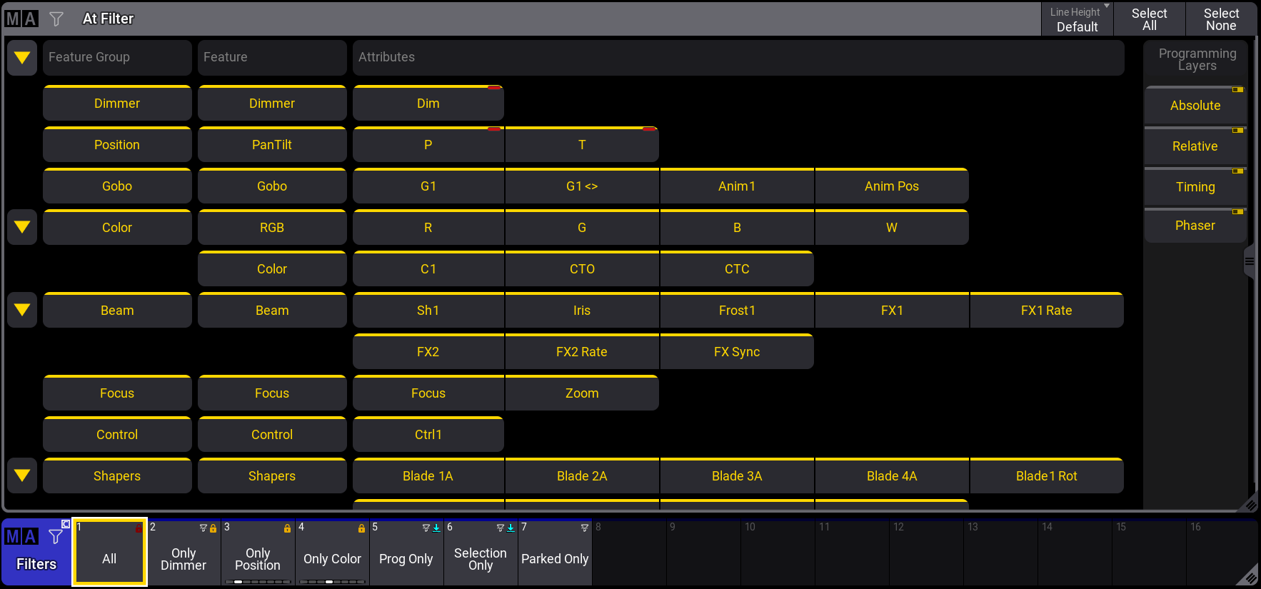 At Filter window and Filter pool with a default All filter enabled.​